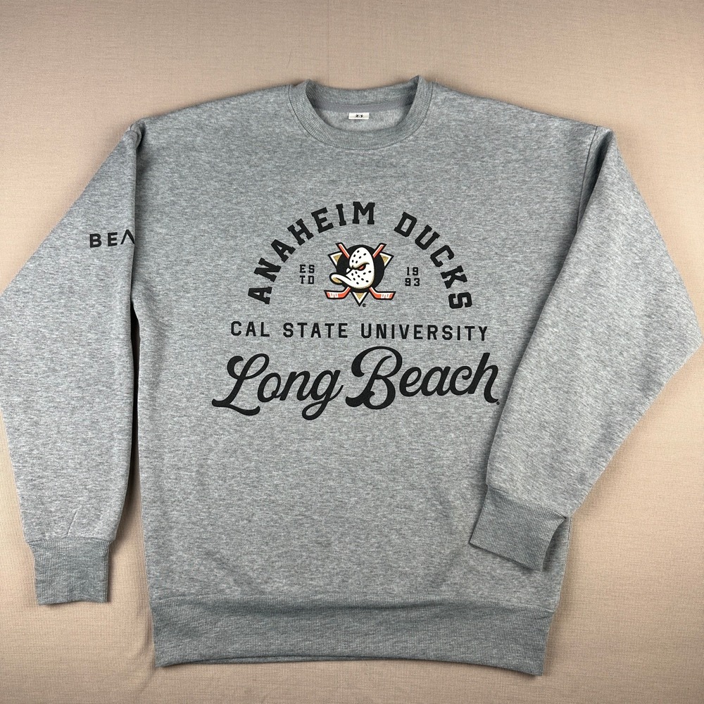 Success Brands Anaheim Ducks Cal State Long Beach CSULB Gray Sweatshirt Adult M
